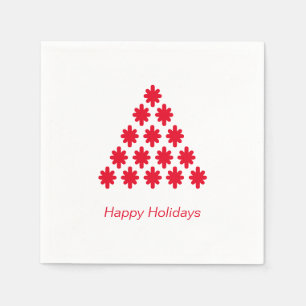Serviette En Papier Joyeuses fêtes rouge blanc neige Stars papier arbr
