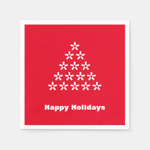 Serviette En Papier Joyeuses fêtes rouge blanc neige Stars papier arbr
