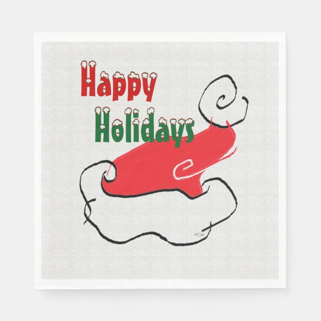 Serviette En Papier Joyeuses fêtes Santa Hat (Devant)