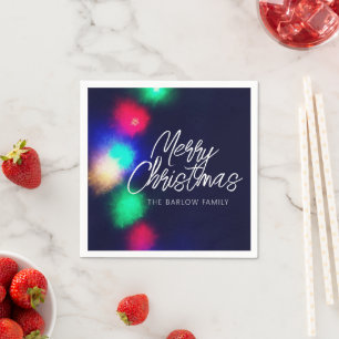 Serviette En Papier Joyeuses lumières de Noël