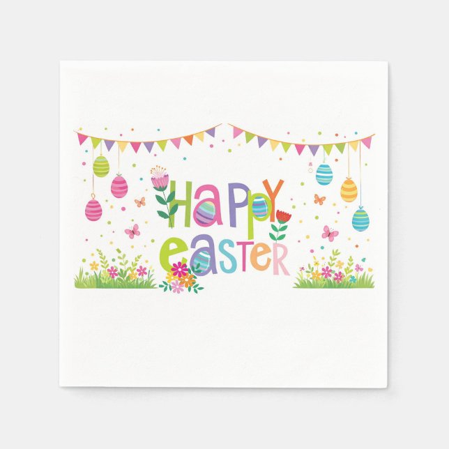 Serviette En Papier Joyeuses Pâques  (Happy Easter Colorful Napkins!)