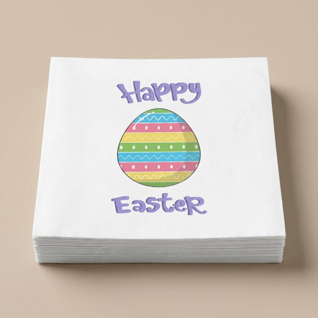 Serviette En Papier Joyeuses Pâques avec œuf (Créateur téléchargé)