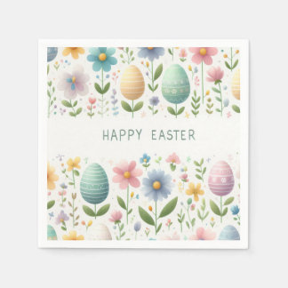 Serviette En Papier Joyeuses Pâques Fleurissent -> becomes -> Joyeuses