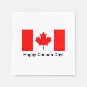 Serviette En Papier Joyeuses serviettes de la fête du Canada avec dra