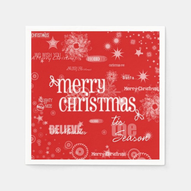 Serviette En Papier Joyeuses serviettes de Noël (Devant)