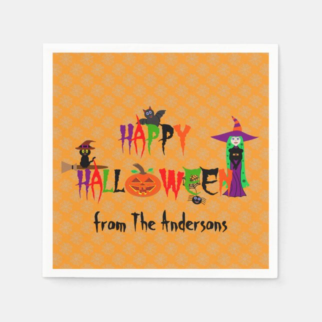 Serviette En Papier Joyeuses serviettes Halloween (Devant)