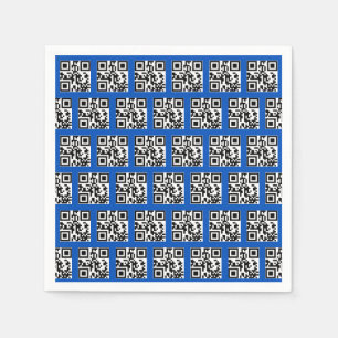 Serviette En Papier Joyeuses Vacances QR Codes sur Bleu