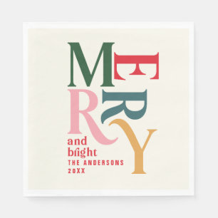 Serviette En Papier Joyeuses vintages colorées