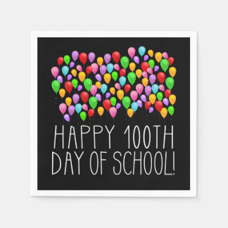 Serviette En Papier Joyeux 100e jour de l'école 100 ballons enseignant
