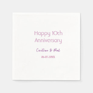Serviette En Papier Joyeux 10ème anniversaire de mariage simple nom mi