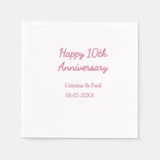 Serviette En Papier Joyeux 10ème anniversaire de mariage simple nom mi