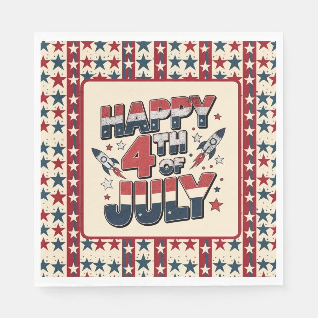 Serviette En Papier Joyeux 14 juillet  (Devant)