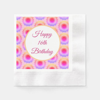 Serviette En Papier Joyeux 16e Anniversaire Papier Napkin