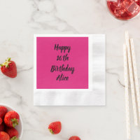 Joyeux 16e anniversaire rose noir Nom personnalisé