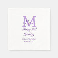 Joyeux 16e anniversaire violet ajouter nom monogra