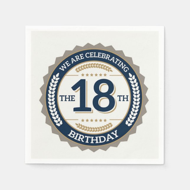 Serviette En Papier Joyeux 18e anniversaire (Devant)