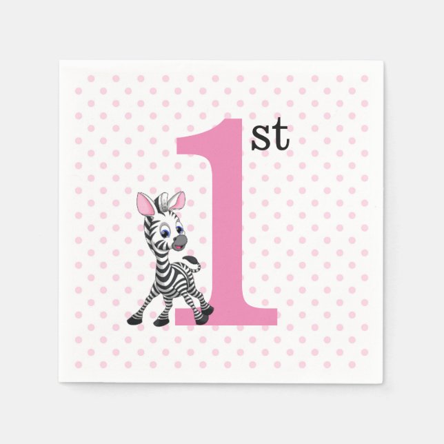 Serviette En Papier Joyeux 1er anniversaire (Devant)