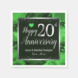 Serviette En Papier Joyeux 20e anniversaire de Mariage