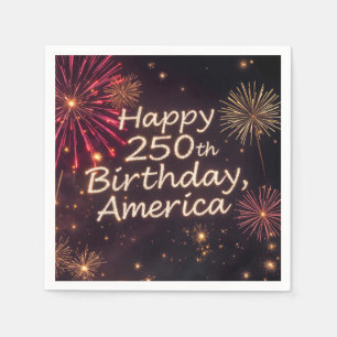 Serviette En Papier Joyeux 250e Anniversaire Amérique avec Feux d'Arti