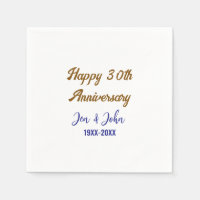 Joyeux 30e anniversaire de mariage royal bleu or s