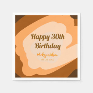 Serviette En Papier Joyeux 30e anniversaire en bois rustique Halloween