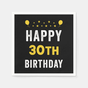 Serviette En Papier Joyeux 30e anniversaire Tricenarian Celebration Pa