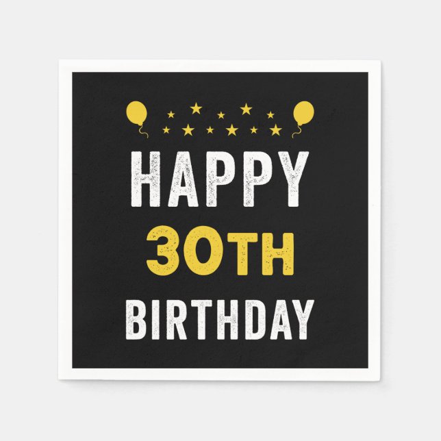 Serviette En Papier Joyeux 30e anniversaire Tricenarian Celebration Pa (Devant)