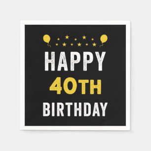 Serviette En Papier Joyeux 40ème Anniversaire Célébration Quadragénair