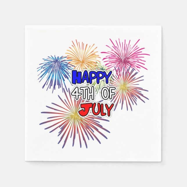 Serviette En Papier Joyeux 4 juillet fête de l'Indépendance (Devant)