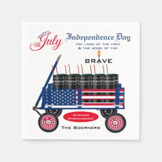 Serviette En Papier Joyeux 4 juillet Fête de l'Indépendance Party drôl