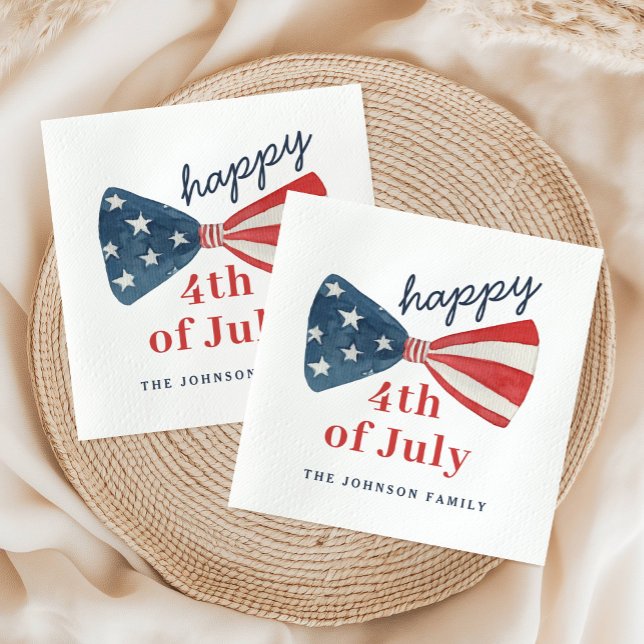 Serviette En Papier Joyeux 4 juillet mignon (Cute Happy 4th of July Napkins)