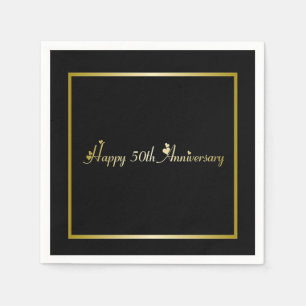 Serviette En Papier Joyeux 50e anniversaire de la serviette de cocktai