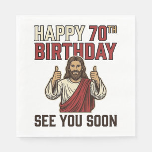 Serviette En Papier Joyeux 70e Anniversaire À Bientôt Vintage Shirt