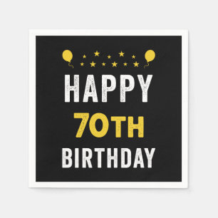 Serviette En Papier Joyeux 70e anniversaire Septuagénaire Célébration
