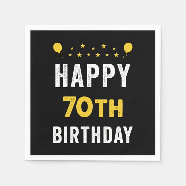 Serviette En Papier Joyeux 70e anniversaire Septuagénaire Célébration (Devant)