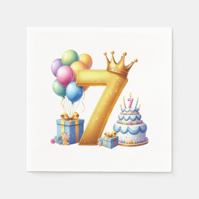 Serviette En Papier Joyeux 7ème Anniversaire (Devant)