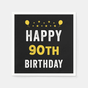 Serviette En Papier Joyeux 90e anniversaire fête de célébration non-ag