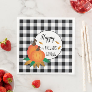 Serviette En Papier Joyeux Ami Action de grâce Buffalo Check