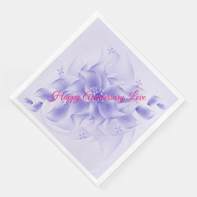 Serviette En Papier Joyeux Amour Anniversaire (Coin)