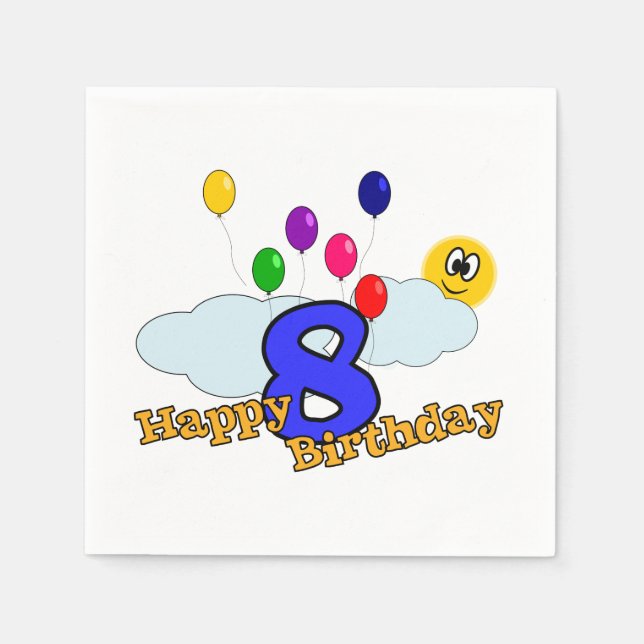 Serviette En Papier Joyeux anniversaire (Devant)