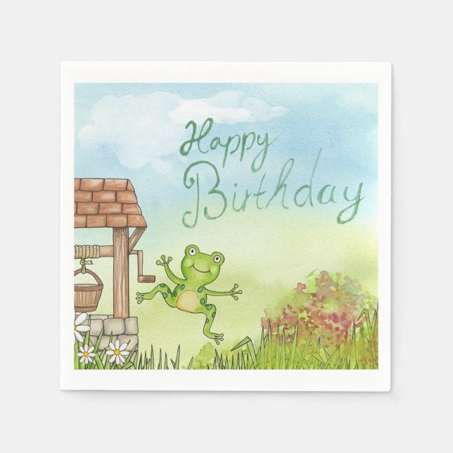 Serviette En Papier Joyeux anniversaire (Devant)