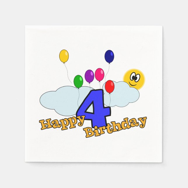 Serviette En Papier Joyeux anniversaire (Devant)