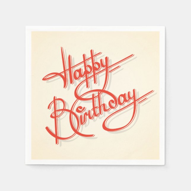 Serviette En Papier Joyeux anniversaire (Devant)