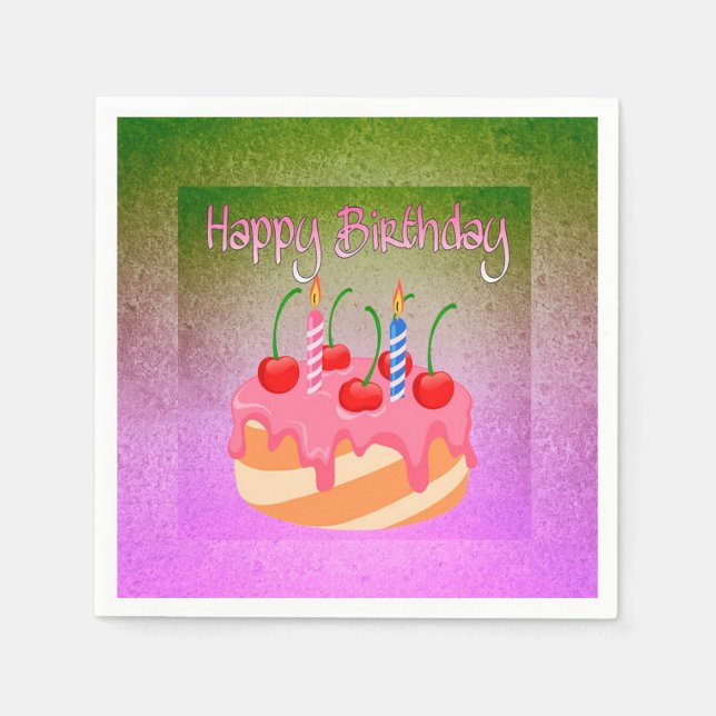 Serviette En Papier Joyeux Anniversaire (Devant)