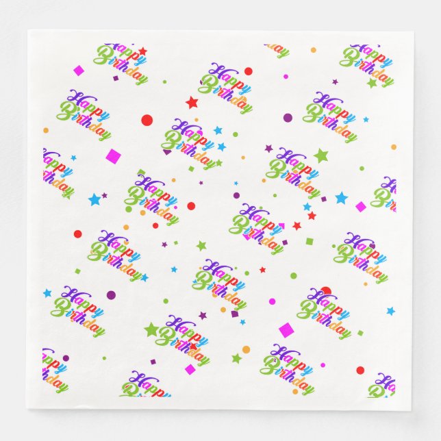 Serviette En Papier Joyeux Anniversaire (Devant)
