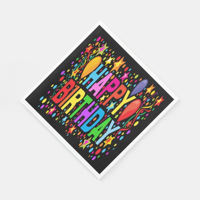 SERVIETTE EN PAPIER JOYEUX ANNIVERSAIRE (Coin)