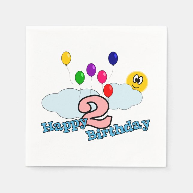 Serviette En Papier Joyeux anniversaire (Devant)