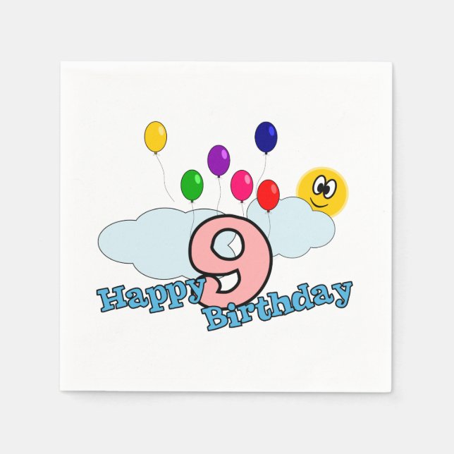 Serviette En Papier Joyeux anniversaire (Devant)