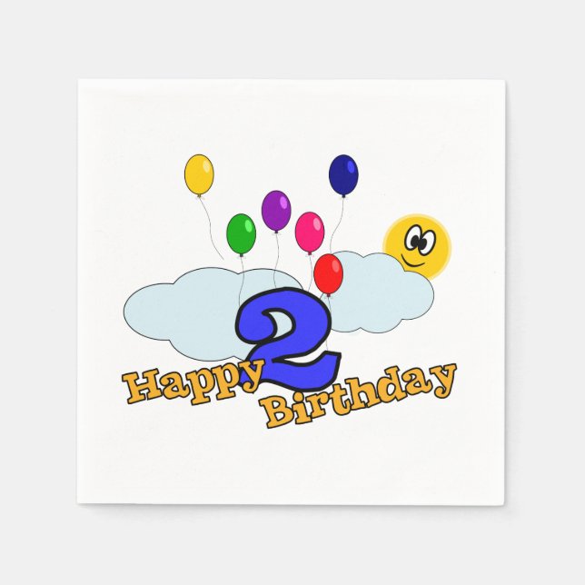 Serviette En Papier Joyeux anniversaire (Devant)