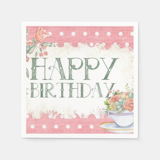 Serviette En Papier Joyeux anniversaire (Devant)